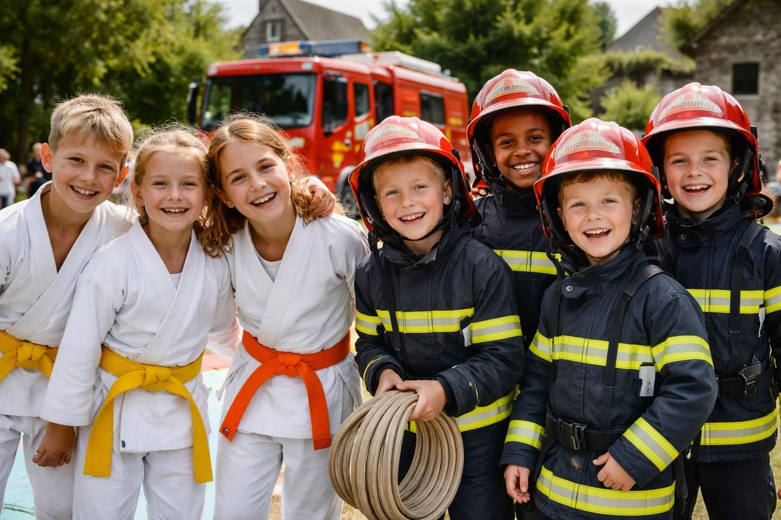 à montsalvy, les jeunes judokas découvrent le métier de pompier et partagent les valeurs de courage, d'entraide et de discipline.