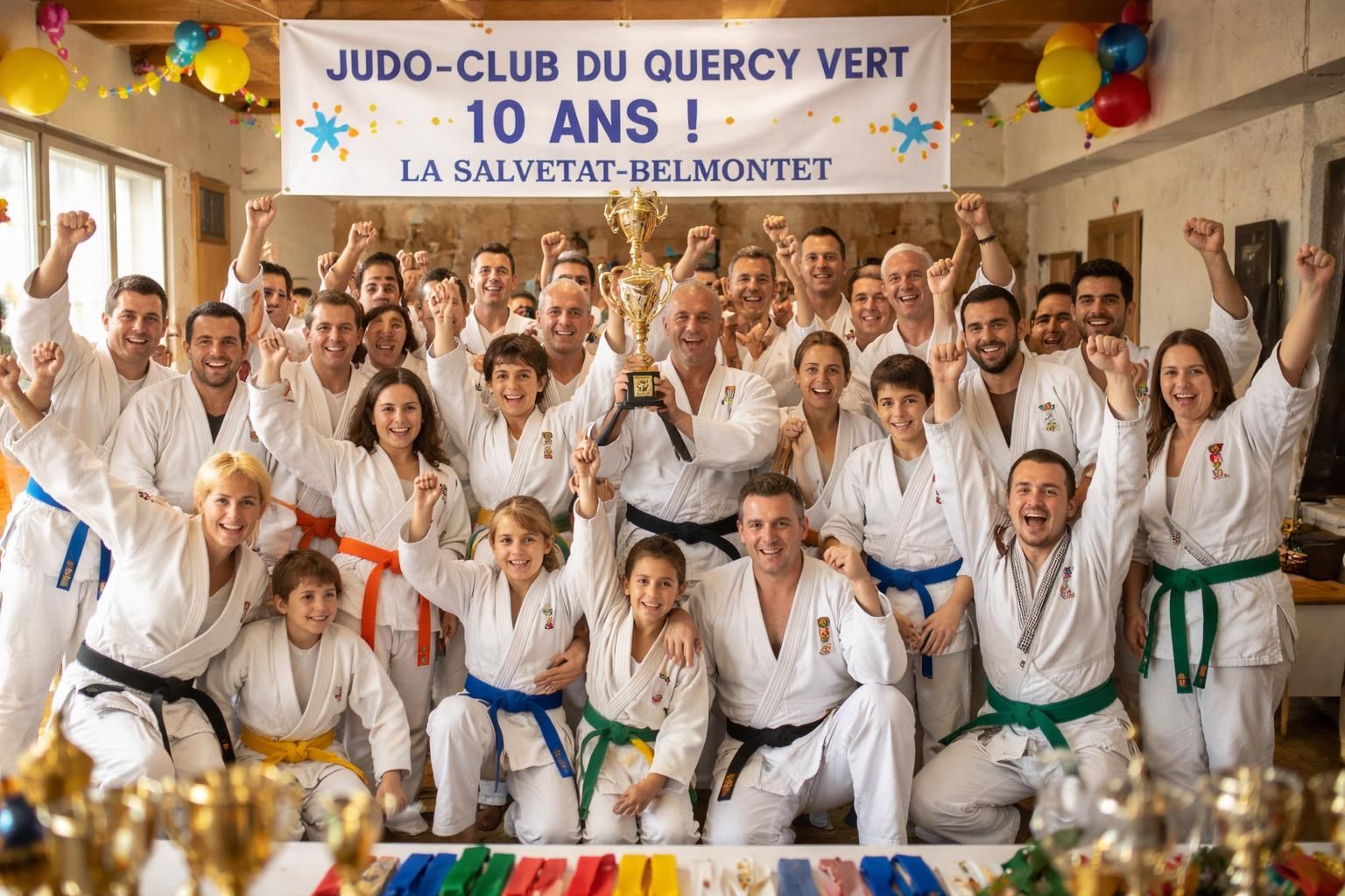 le judo-club du quercy vert de la salvetat-belmontet célÚbre 10 ans d'excellence avec une saison pleine de succÚs et de réalisations remarquables.