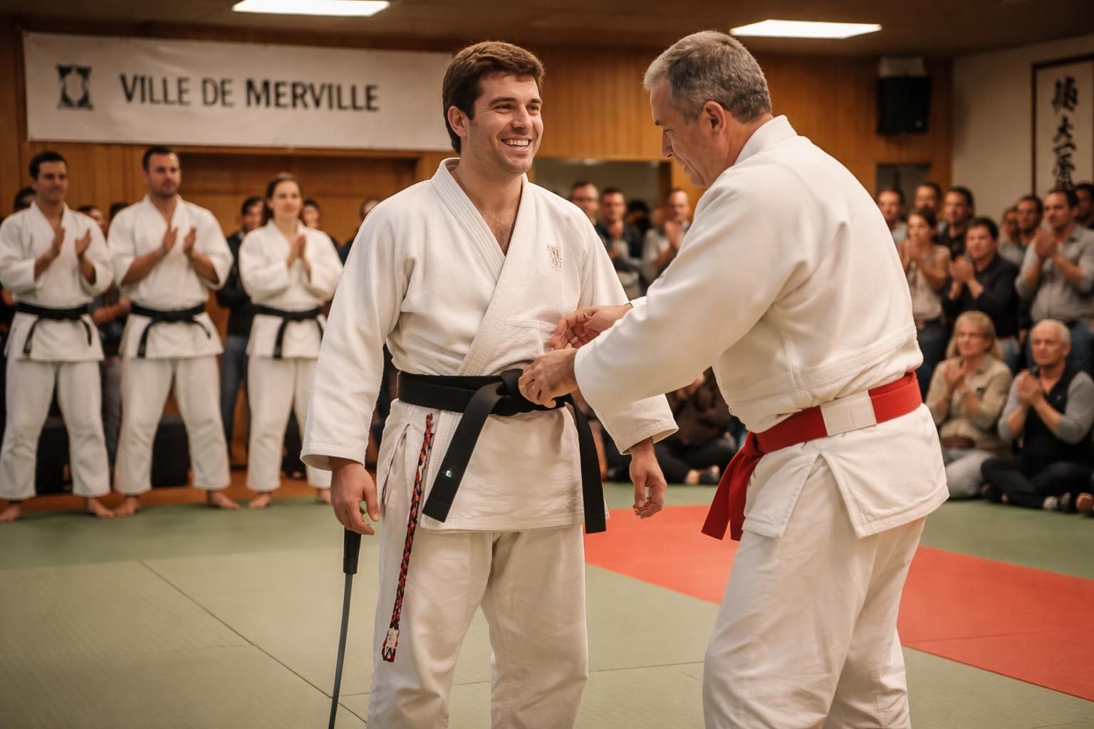 à merville, nicolas décroche son troisième dan, reflétant l'esprit d'un judo inclusif et accessible à tous.