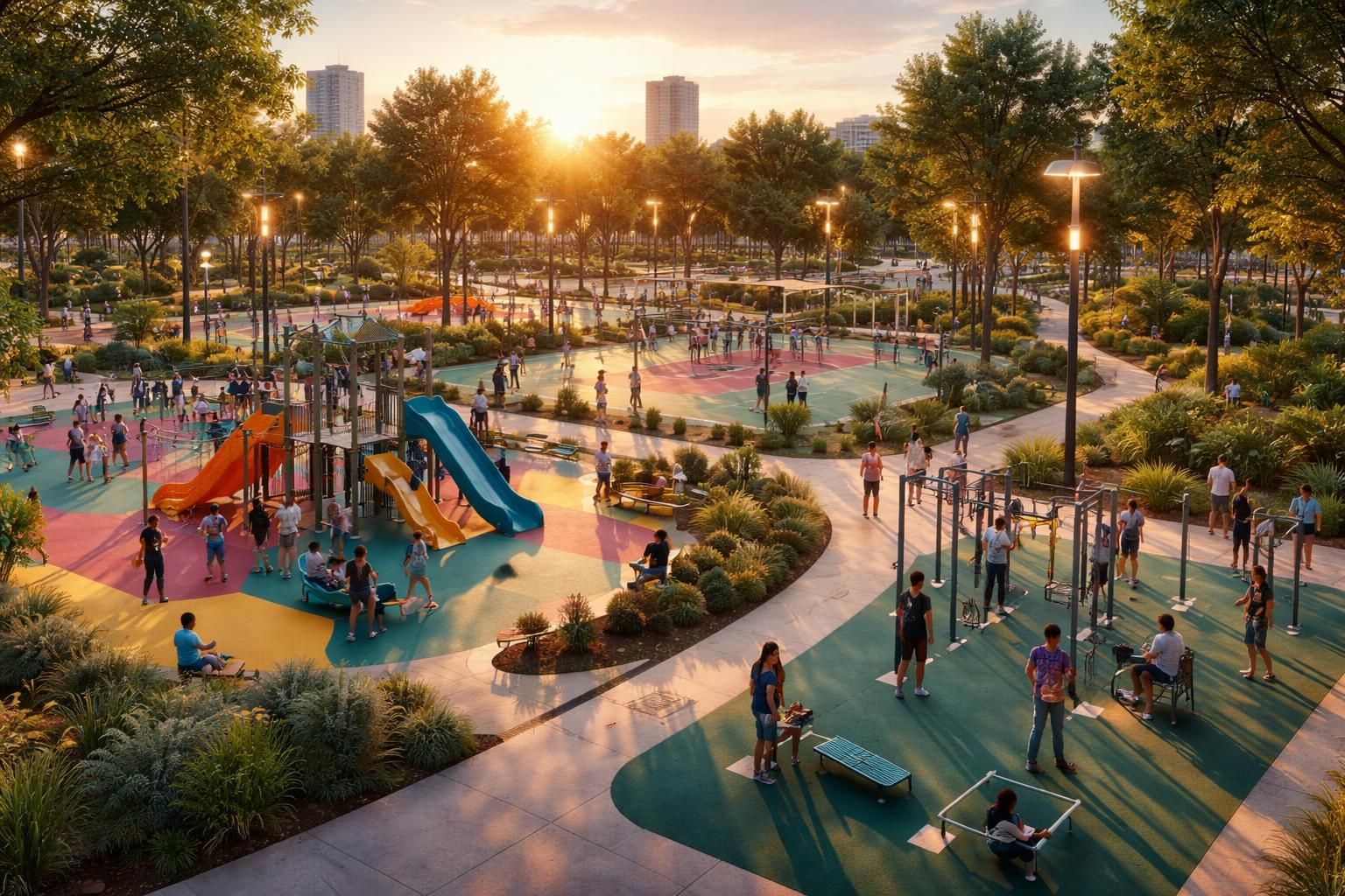 découvrez notre expertise en conception et mise en place d'espaces ludiques et d'infrastructures sportives innovantes, alliant créativité, fonctionnalité et modernité pour des environnements de qualité.