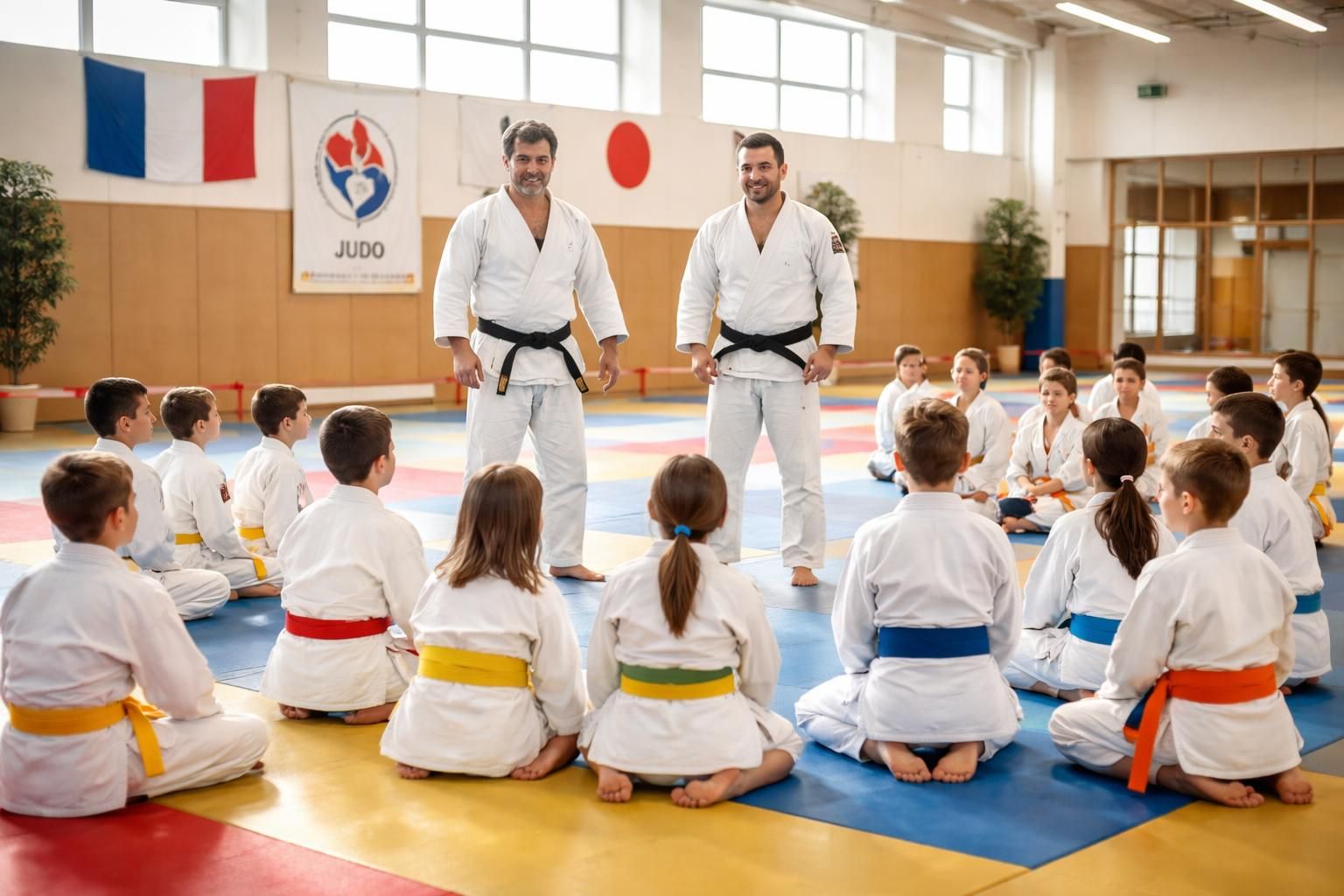 les jeunes judokas retrouvent leur passion en reprenant possession du dojo du forum, prêt à s'entraîner et progresser dans un esprit de convivialité et de discipline.