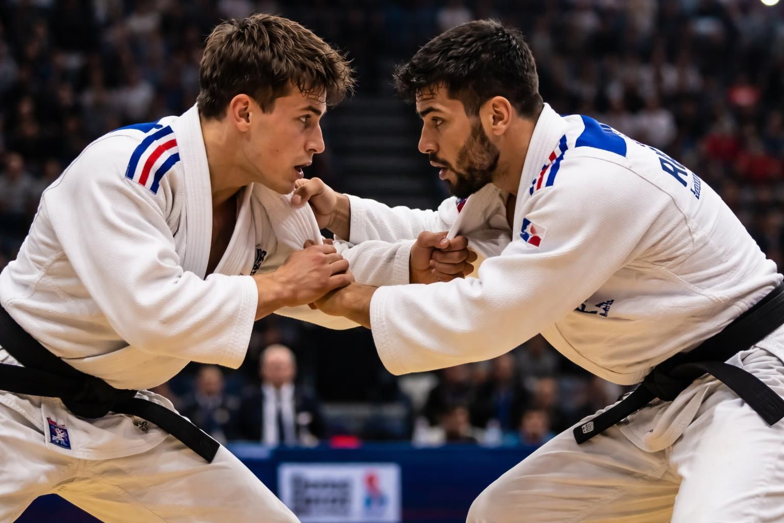 découvrez la confrontation captivante entre les prodiges français romain valadier-picard et luka mkheidze aux mondiaux de judo, un duel intense et prometteur.