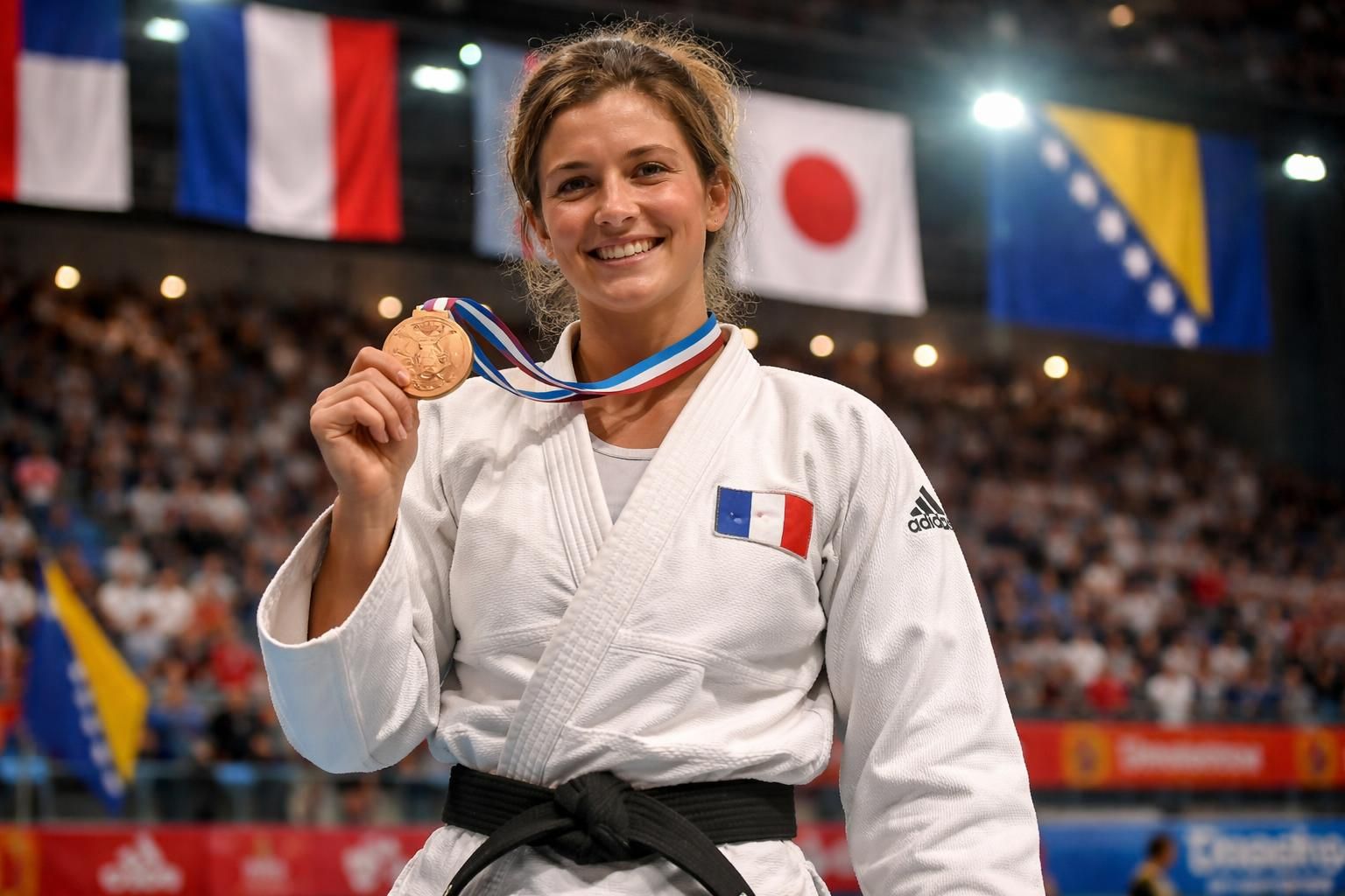 vanessa martin, représentante du club de l’isle-jourdain, remporte la médaille de bronze aux championnats du monde de judo à sarajevo, une performance remarquable.